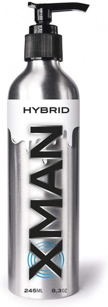 X-Man Hybrid Gleitmittel in Aluminium Flasche mit Pump Dosierer