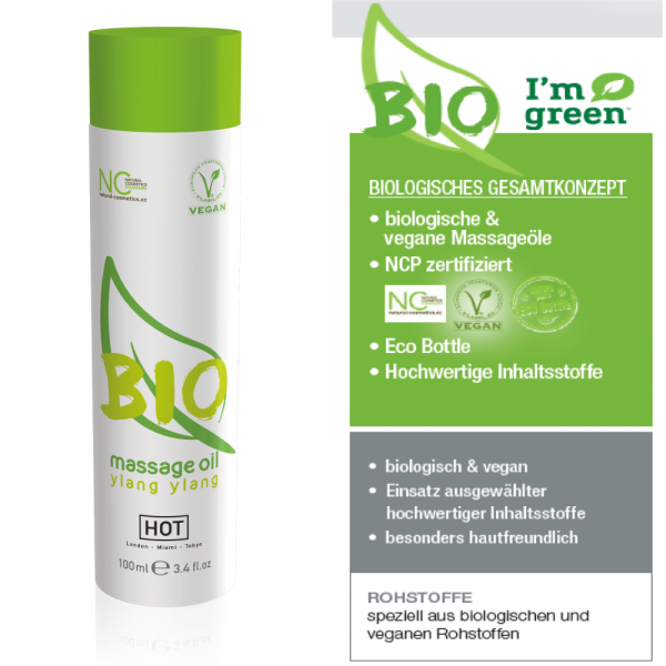 HOT Bio Massageöl Ylang Ylang (100ml), Vegan